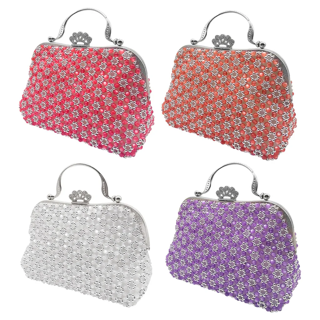 DIY Art& Crafts Flower Beaded Bag Kit Bead Handbag Making Supplies with Tools and Tutorial With Metal Purse Bag Frame