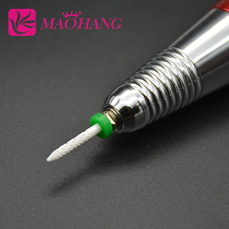 Hot Ceramic Nail Drill Bit 3/32'' for Nail Art Machine Cuspidal Grinding Stone Head for Electric Manicure Drills Nail Art Tools 4