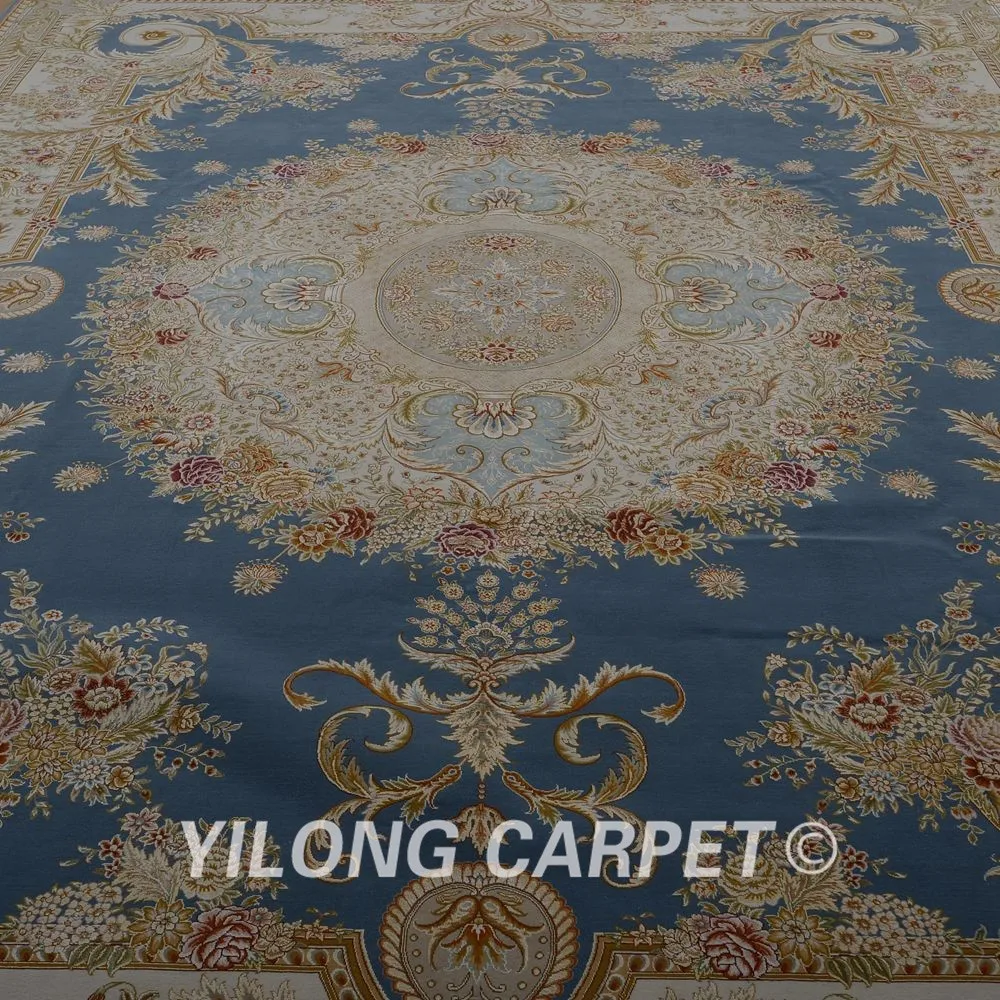 Yilong 8,3 "x11.8. 5' Топ турецкий ковер Шерсть/шелк ручной работы Синий изысканный персидский Половик (1901)