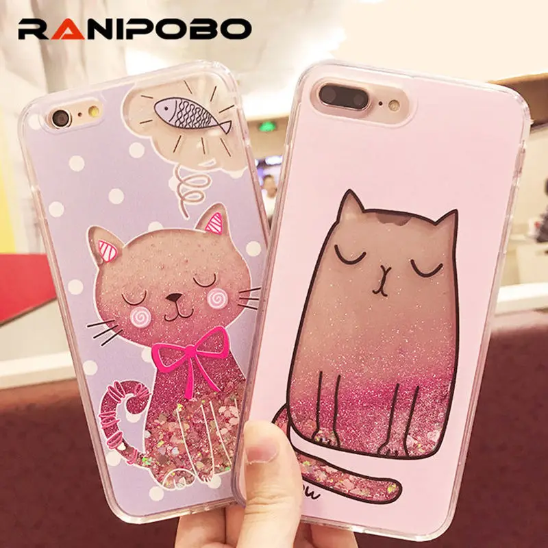 

Dynamic Glitter Love Heart Liquid Quicksand Phone Case For iPhone X 6 6S Plus 7 7Plus 8 8Plus Flamingo Flower Soft Back Cover