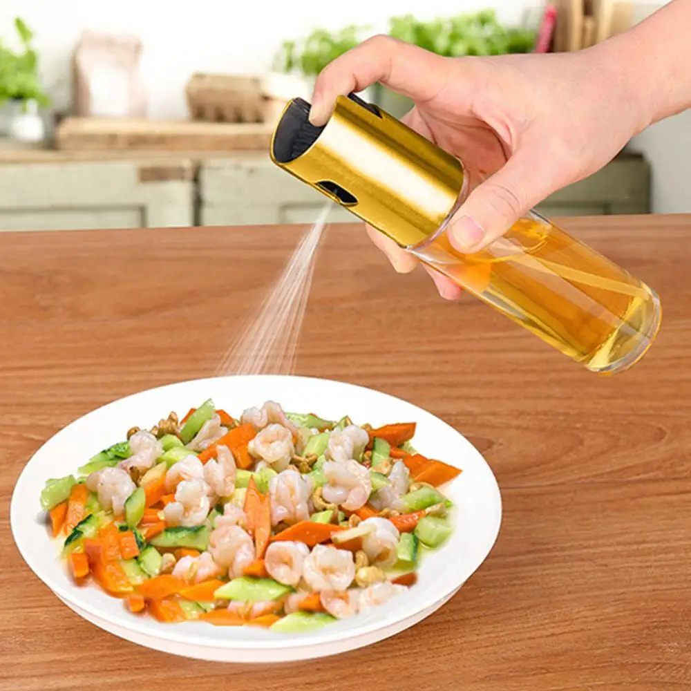 

Oil Spray Bottle Stainless Steel 1PCS Kitchen Baking Glass Olive Oil Bottle Cooking Tool Salad Barbecue Pot Leak-proof Drops 4FM