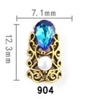 3D Nail Art Sparkly Big Rhinestone Jewel Diamond Design 10pcs Alloy Metal Crystal Stickers Glass Gem Stones Manicure Studs Tips - Цвет: 10pcs 904