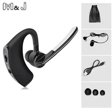 M & j v8 v4.1 bluetooth беспроводная гарнитура для наушников handsfree ушной крючок голосового управления с микрофоном для управления iphone samsung