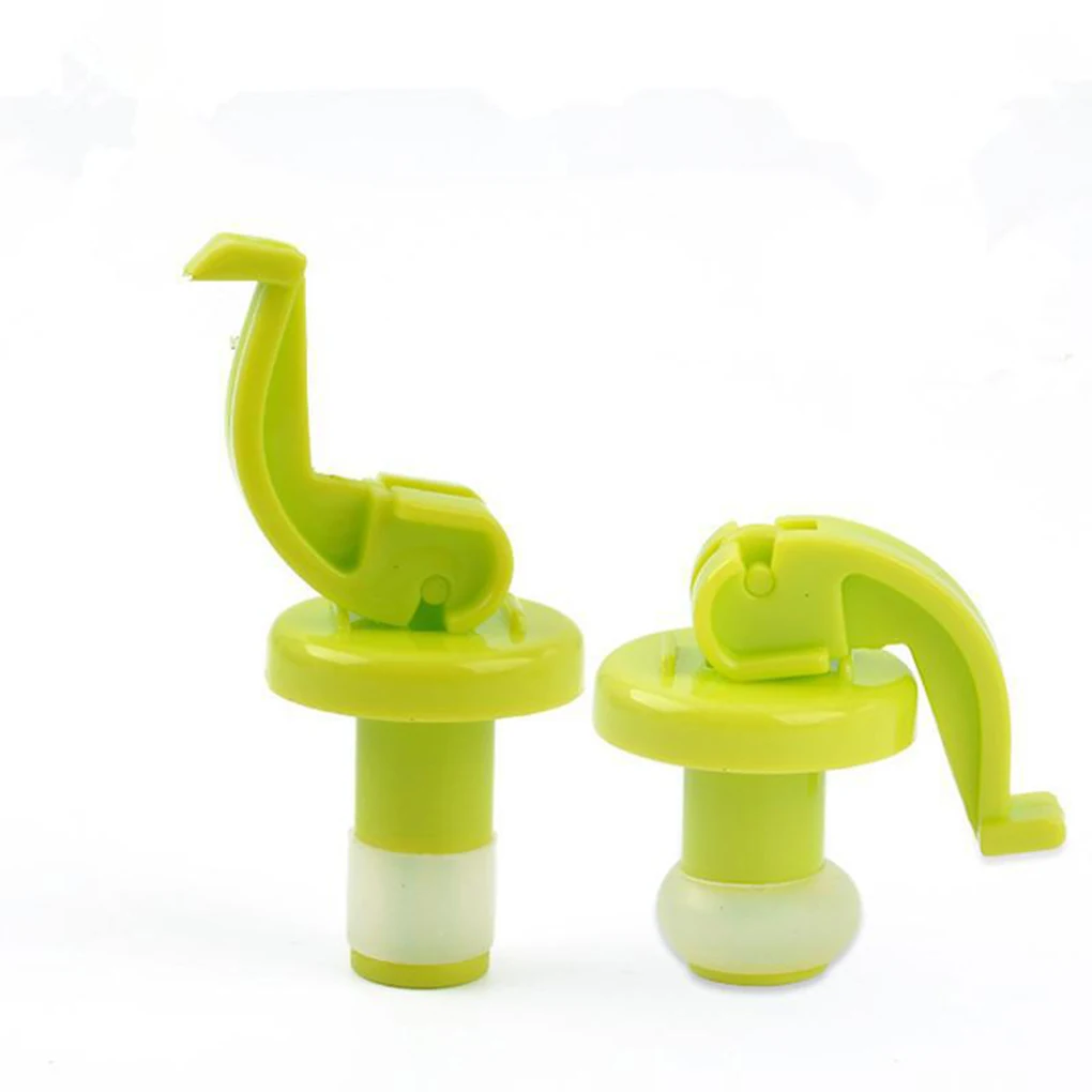 2pcs Manual Press Silicone Wine Bottle Stoppers Wine Cork Saver Set Kitchen Bar Tool Leak Proof