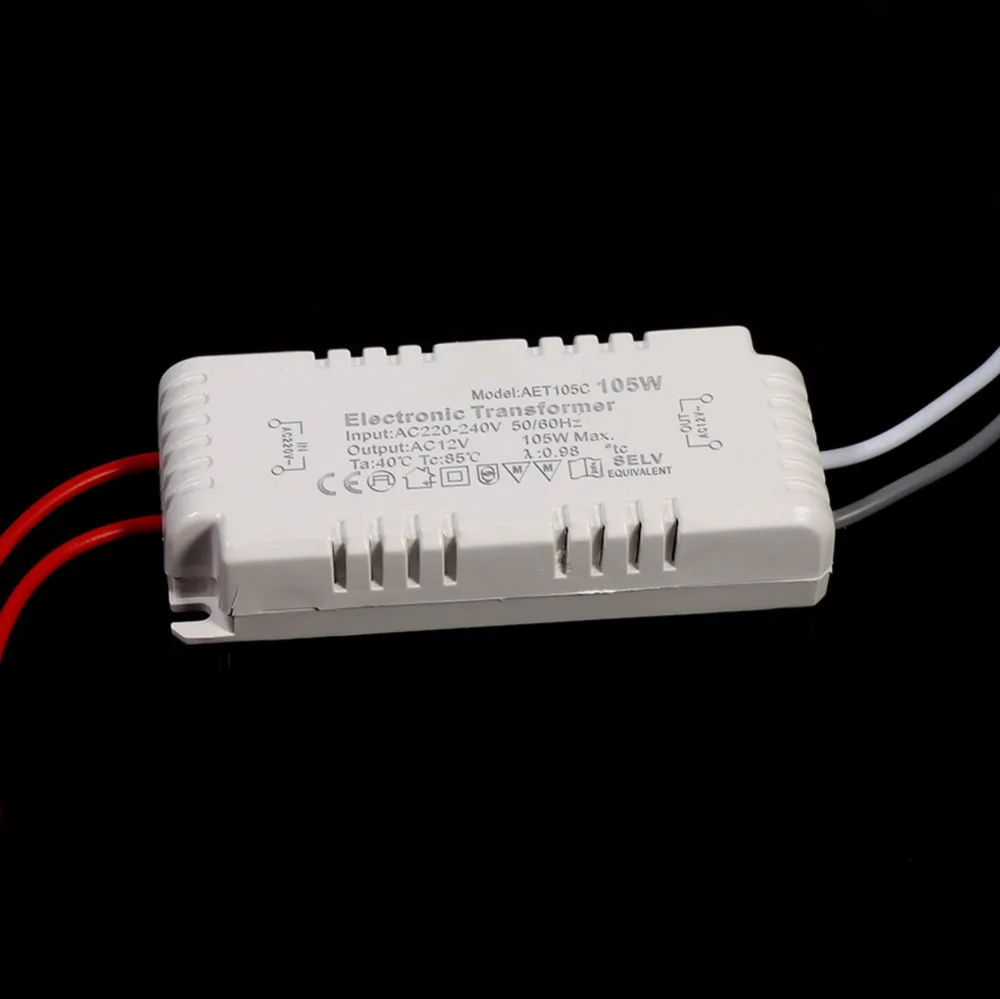 105 Вт электронный трансформатор с регулируемой яркостью 220V 12V светодиодный