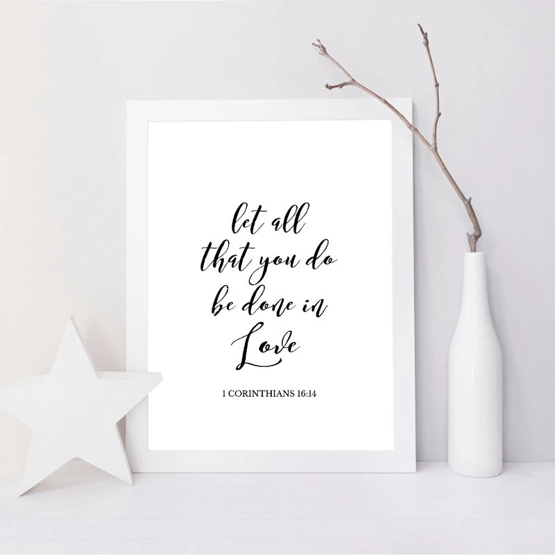 Verses Typography Canvas Art Picture Home Wall Decor