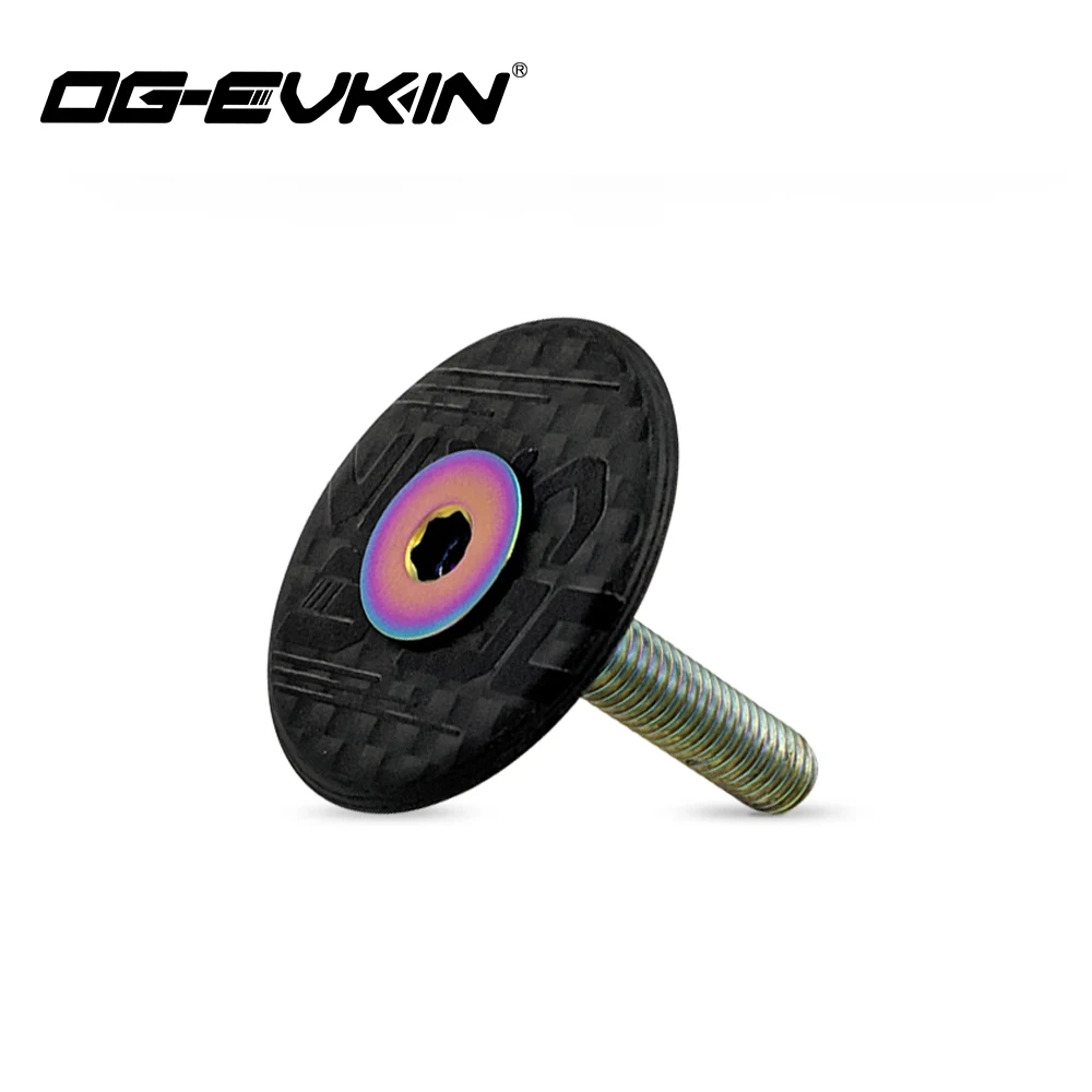OG-EVKIN C002 Сверхлегкий карбоновый стержень гарнитура верхняя крышка с титановыми винтами для 28,6 мм 1-1/" вилка крышка трубки Аксессуары для велосипеда