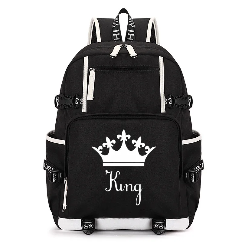 2017 New Fashion Students Backpack King School Bag Queen Backpacks