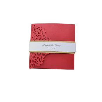 

TF04 Tri-fold pocket wedding invitation card for wedding party or table decoration