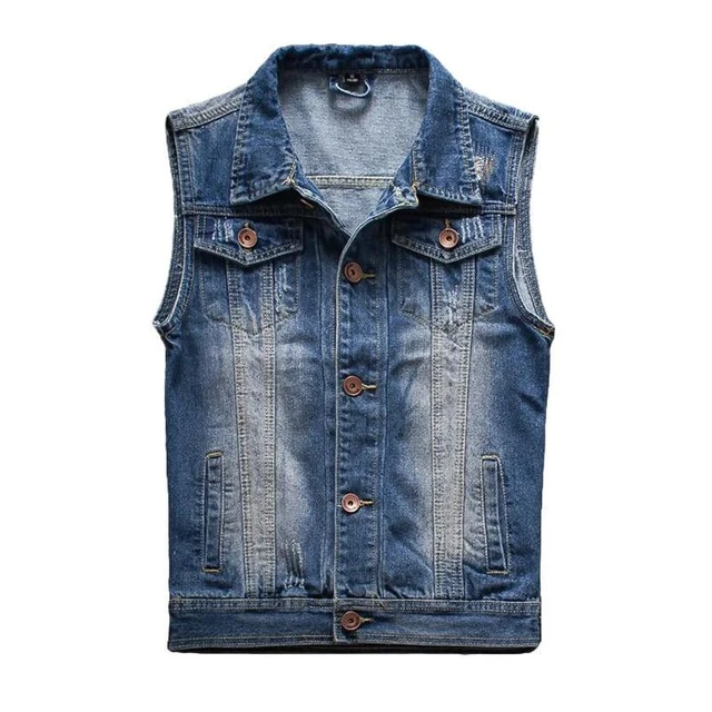 vest male Men's Denim Vest Plus Big Large Size New Design Slim