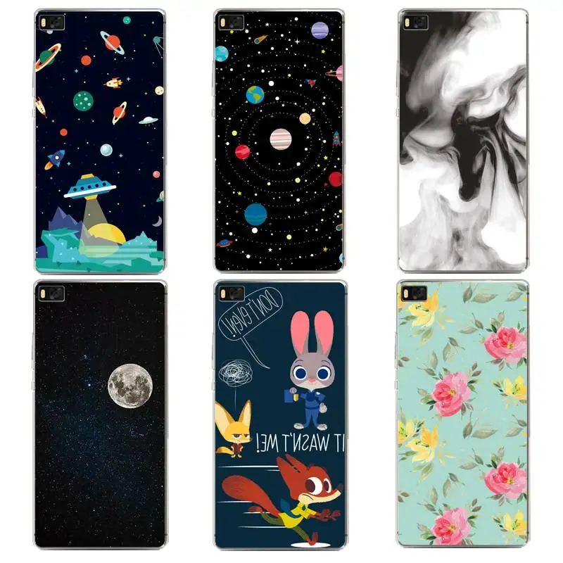 Universal Soft Clear TPU Phone Case For huawei P10plus P8 P9lite honor 3c 4c 6a 7 8 9 5c Coque Moon Rabbit Cover Free Shipping | Мобильные