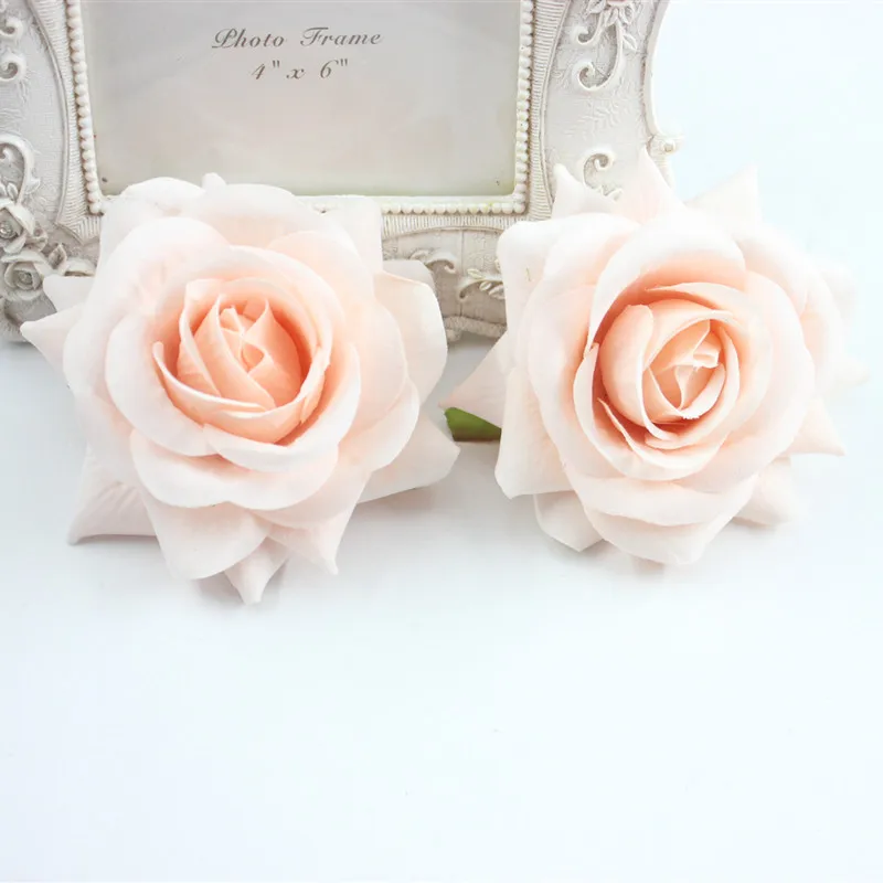 6 шт. simulacao big borda rosas DE tecido DE Seda com flores Nenhum sapatos DE sapatos chapeus do casamento 8 см