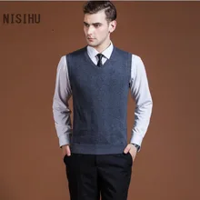 Мужской кашемировый свитер без рукавов горячая распродажа мужской вязаный свитер с v-образным вырезом пуловер