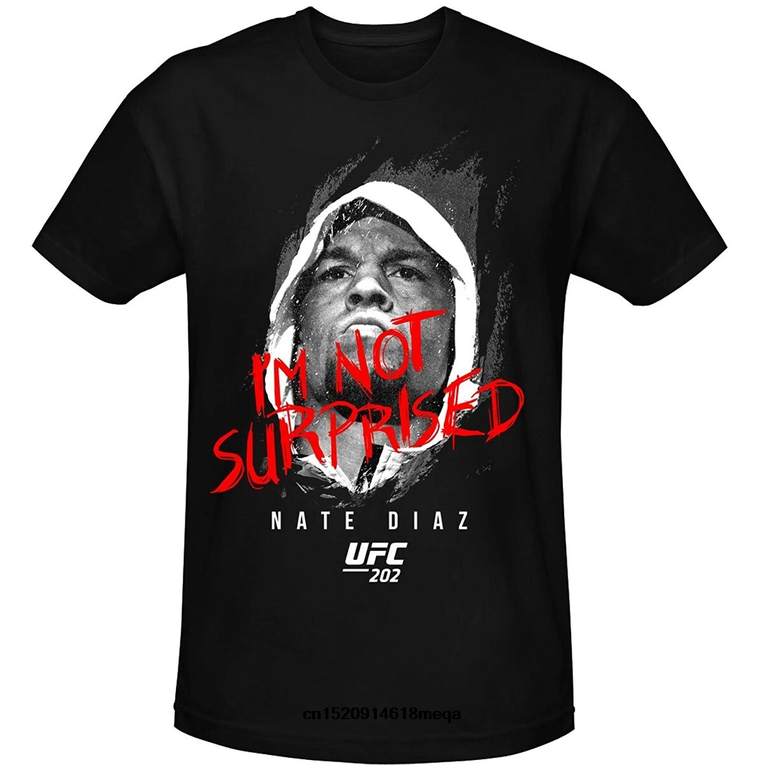 

t shirt men casual shirt fashion shirt Nate Diaz I'm Not Surprised T-Shirt- Black