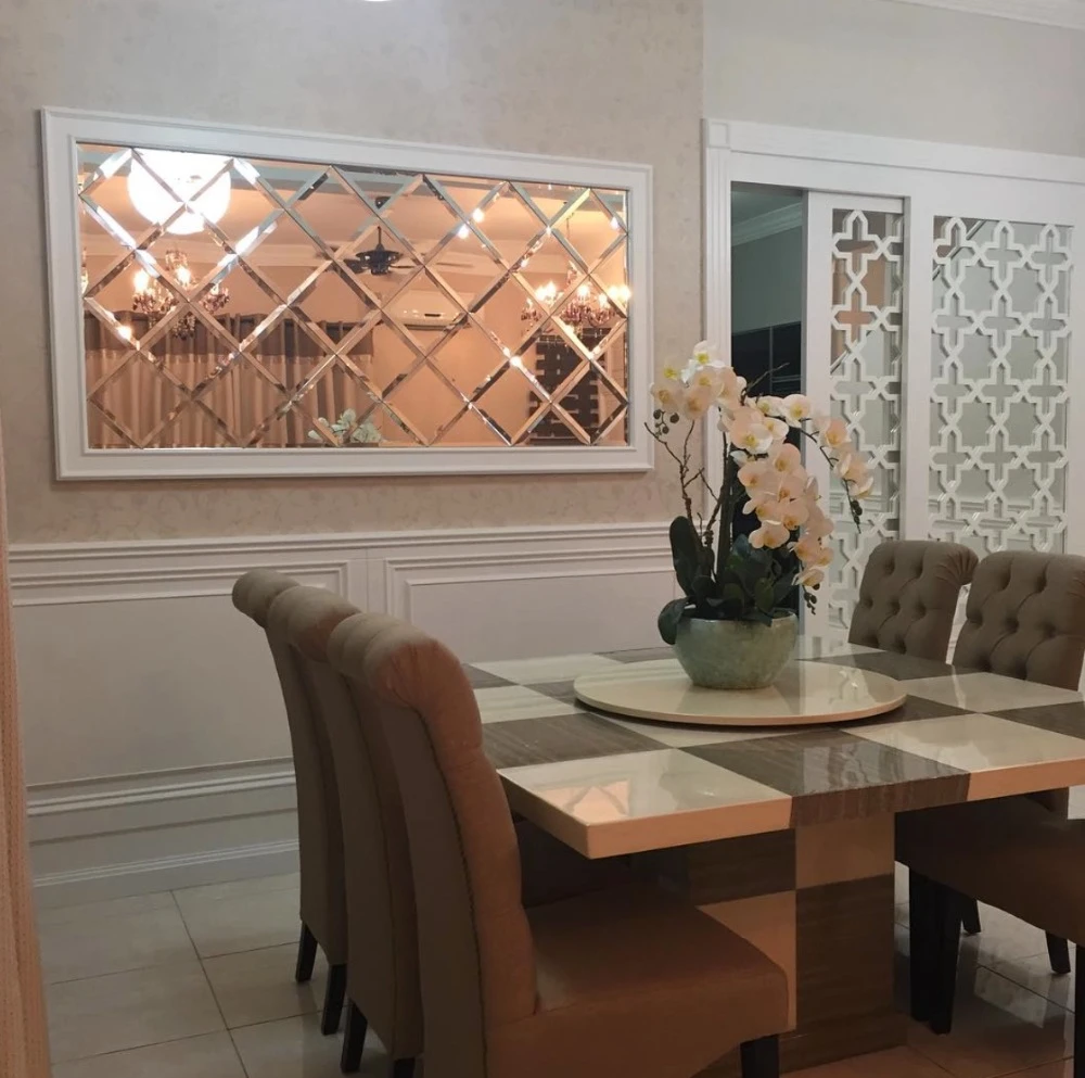 Luxury Beveled Mirror Tiles Decoration Glass Art Mirror Mosaic Decorative Mirrors Aliexpress