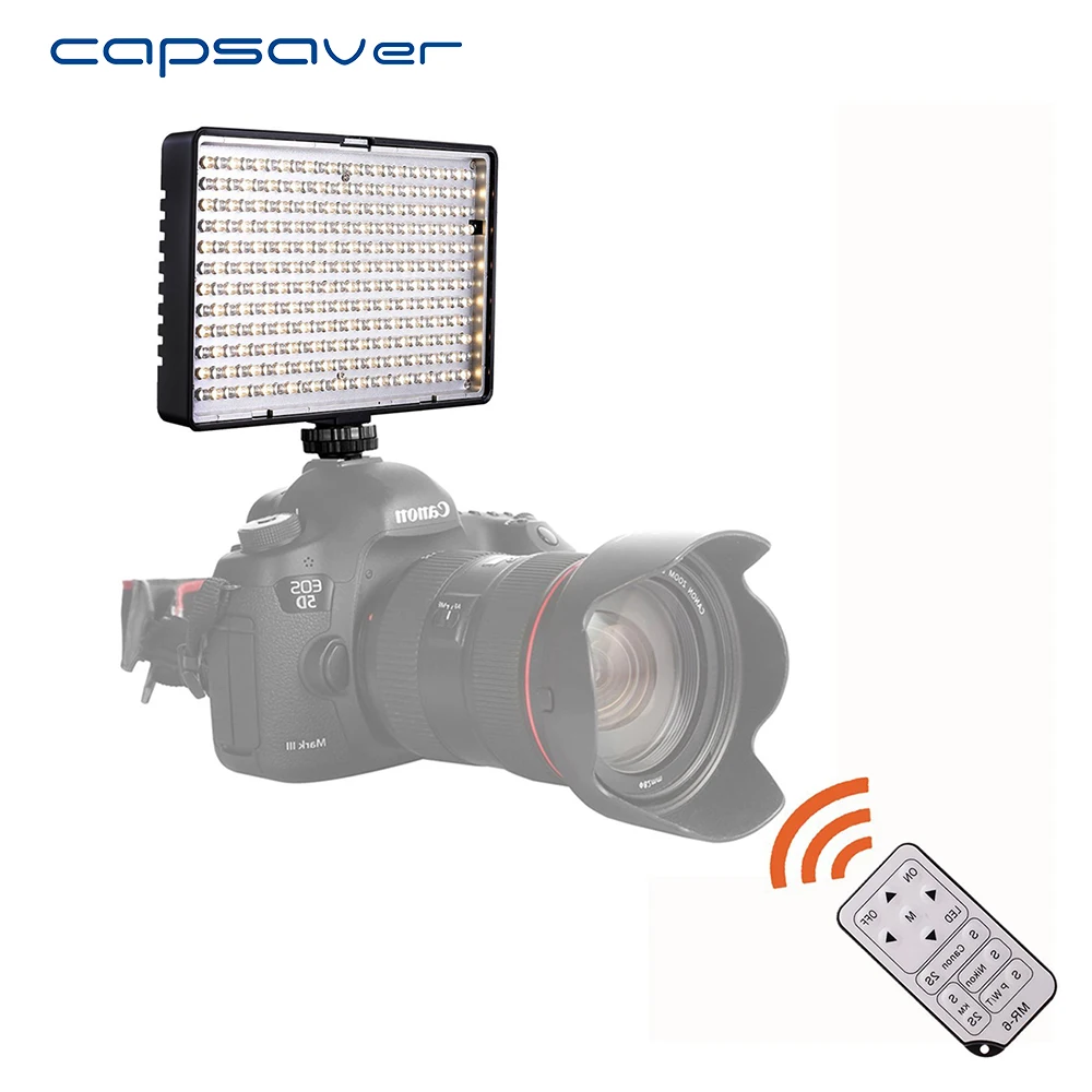 

capsaver TL-288AS LED Video Light Studio Photography Lighting for Canon Nikon Sony + Remote Control 288 LED Dimmable 3200K-5600K