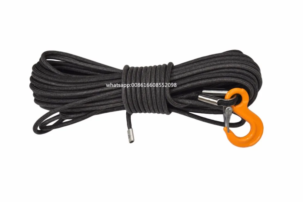 

Grey 10mm*30m Double Braided Synthetic Winch Rope,UHMWPE Jacket UHMWPE Core Replacement Winch Cable 10mm