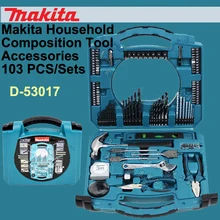 Original Japan Makita D-53017 Household Hand Tools Sets Hand Drill Drill Bits kit accessories Combination Toolbox 103PCS/Set