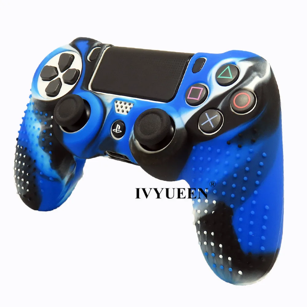 IVYUEEN новая версия для sony Dualshock 4 PS4 Pro Тонкий силиконовый чехол с контроллером+ джойстики колпачки для Playstation 4