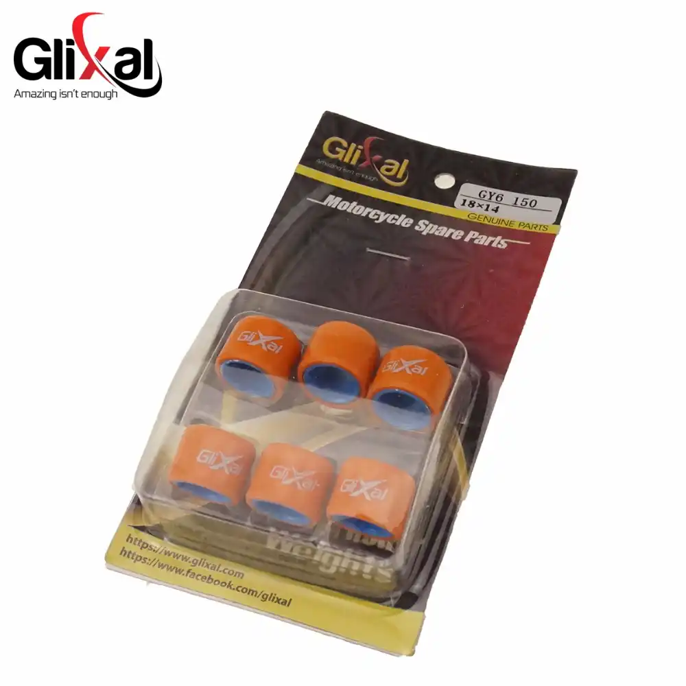 Glixal 18x14 мм Высокая производительность гоночный вариатор роликовый набор весов 152QMI 157QMJ GY6 125cc 150cc Скутер мопед ATV (8 г-16 г) - изображение