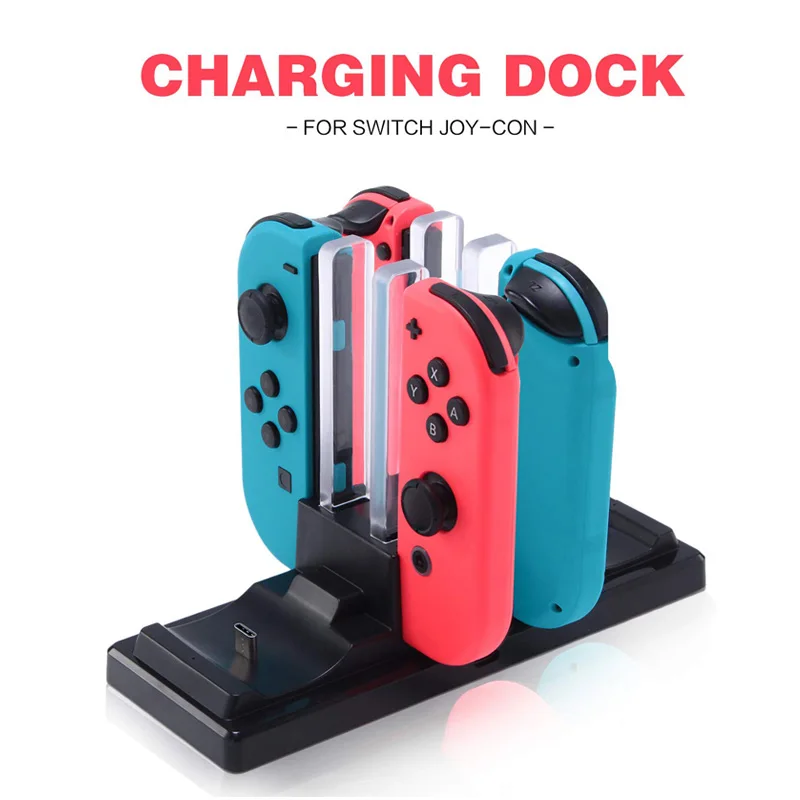 Зарядная док станция для контроллера Nintendo LED зарядное устройство Switch геймпад