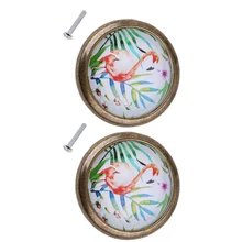 2 sztuka Vintage Flamingo drzwi gałka szuflady gałka szafka uchwyt uchwyt 35mm x 25mm