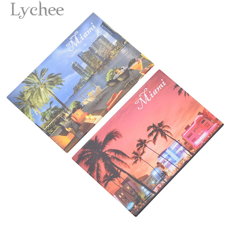 Магнит на холодильник Lychee Life Miami креативный пейзаж прямоугольник магнит дорожные