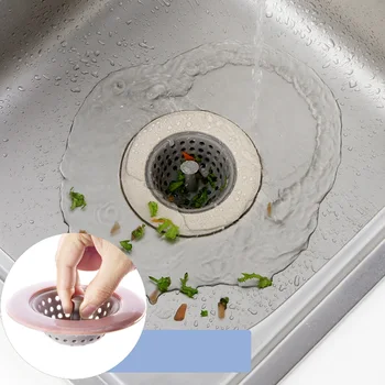 

Silicone Floor Drain Strainer Sink Sewer Filter Water Hair Stopper Bath Catcher Shower Cover Kitchen Bathroom Anti Clogging