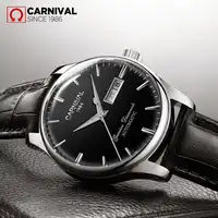 CARNIVAL Men's Self-Wind Luxury Mechanical Watches Water Resistant Automatic Classic Leather Wrist Watche Men Reloj Hombre