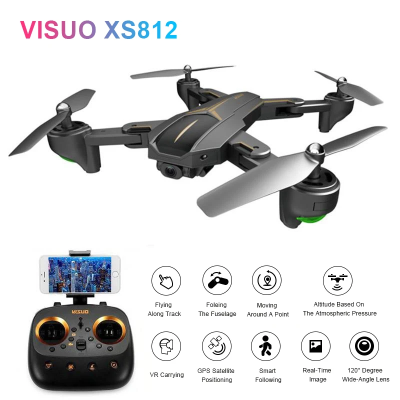 

Eachine VISUO XS812 Quadcopter GPS 5G WiFi FPV w/ 2MP/5MP HD Camera 15mins Flight Time Foldable RC Drone RTF Kids Gift