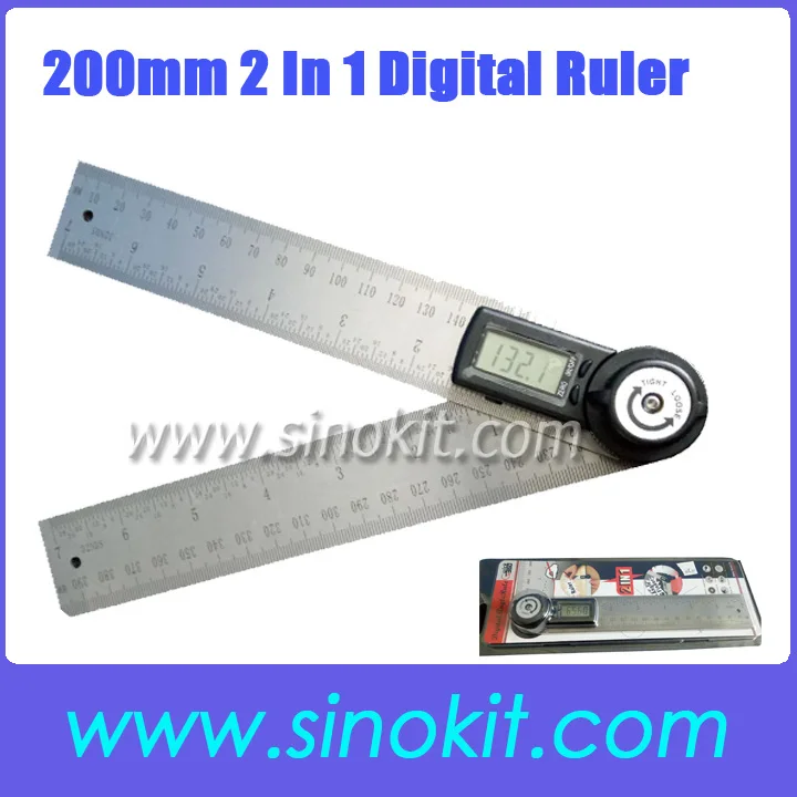  400mm 2 in1 Digital Angle Finder Meter Protractor Goniometer Ruler 360' Measurer AR200