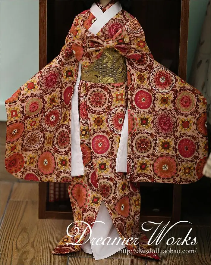 

Saint Valentine's DayBJD/SD baby costumes/clothes/garment Japan furisode kimono gilded flower circle diagram 1/4,1/3