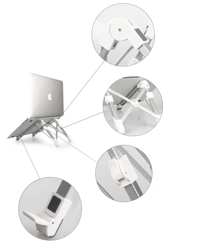 Регулируемый алюминий сплав охлаждения ноутбука тетрадь стенд держатель Pad крепление портативный складной Lapdesk офис Эргономичный для