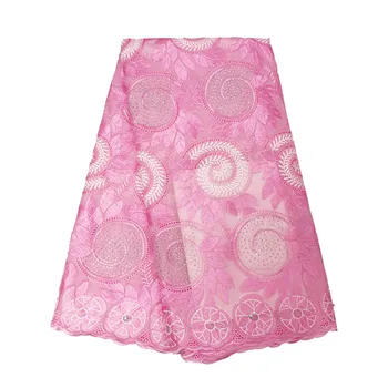 

Pink African Lace Fabric 2018 Embroidered Nigerian Laces Fabric Bridal High Quality French Tulle Lace Fabric For Women HJ326-1