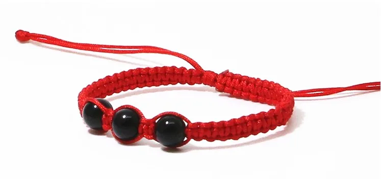 Классический Каббала Hand Made Лаки камень тигровый глаз обсидиан Красный веревки браслет бисерные украшения унисекс Женские подарок для мамы