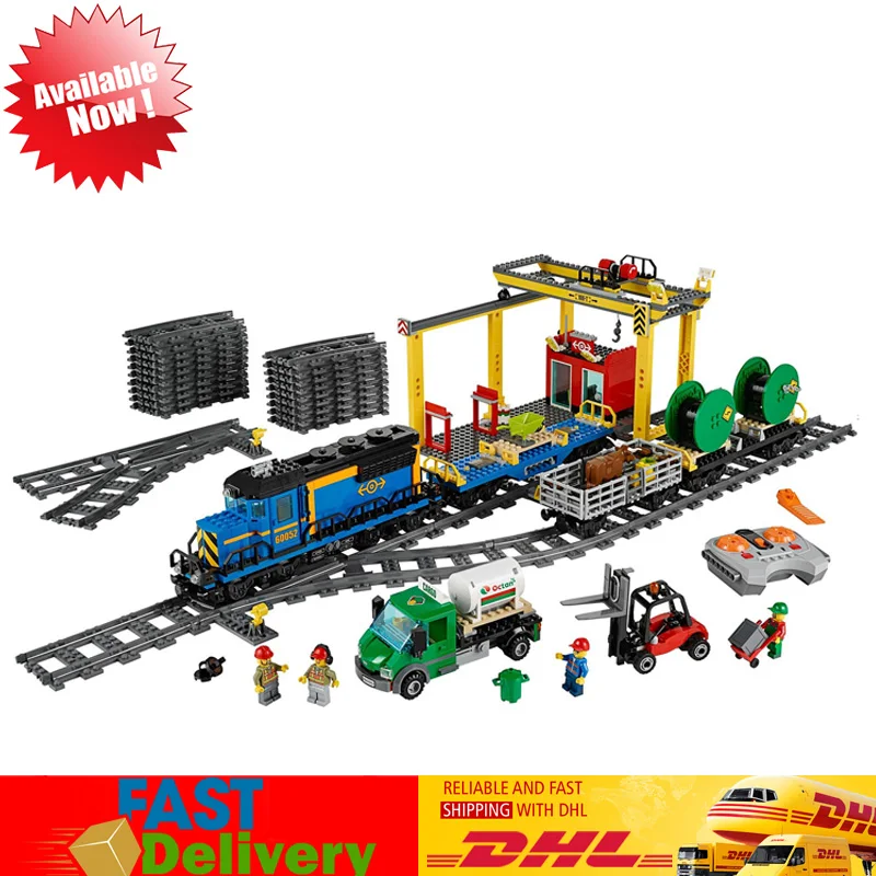 

Lepin 02008 959 Pcs City The Cargo Train Infrared Remote Control Building Blocks Bricks Children Toy Compatible LegoINGlys 60052