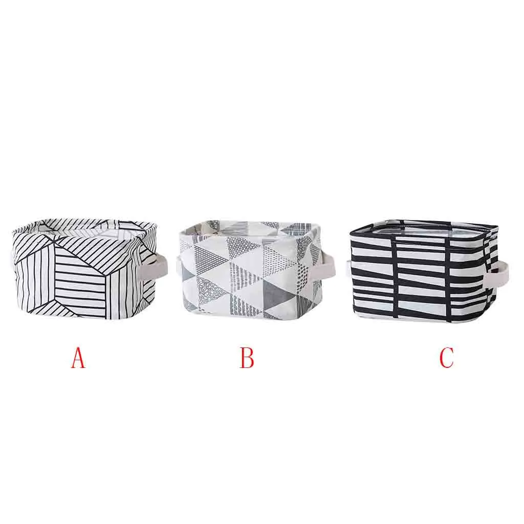 Desktop Storage Basket Toy Storage Cosmetic Home Fabric Ornaments Linen Box Book Organizer Stationery Container