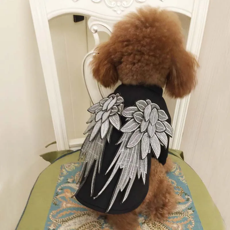Fashion Summer Spring Dog Vest Embroidery Wing Dog Clothes Luxury Pet