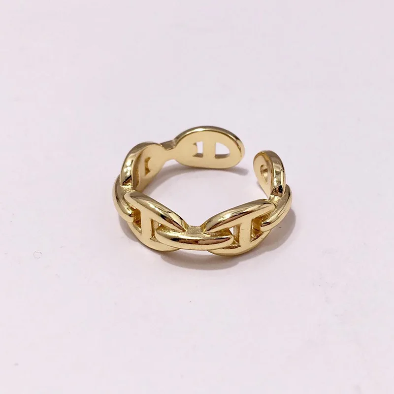 Одежда высшего качества Свинья нос форма пряжка цепи кольцо для женщин Цвет серебристый, золотой цвет манжеты костяшки кольц