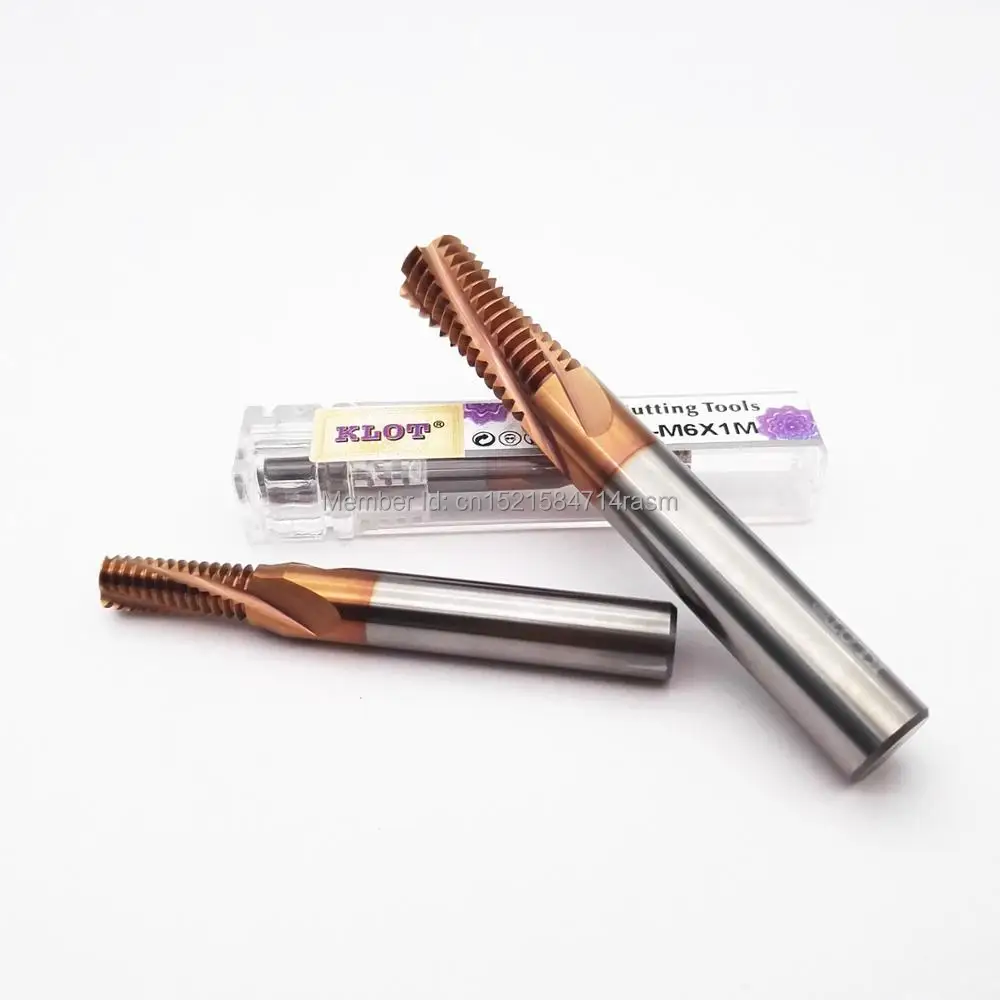 

KLOT HRC60 TiCN Coated Solid Carbide Thread Mill BSP(G) BSPT(RC) 1/2"-14*D16 Spiral Helical