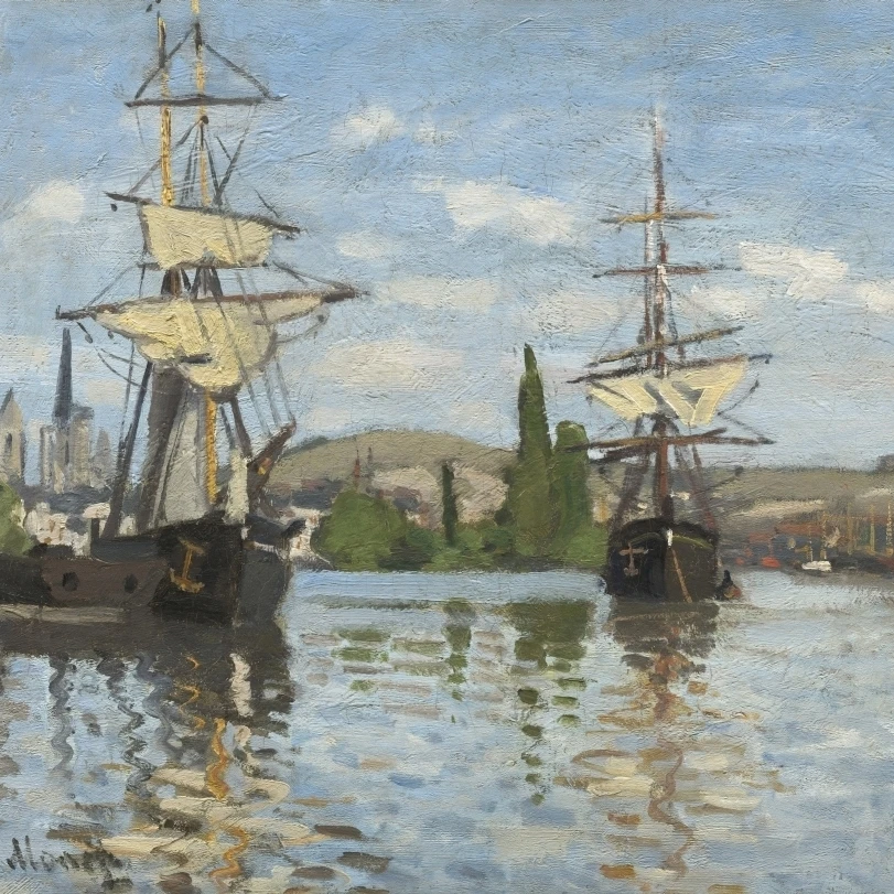 Ships Riding On The Seine At Rouen Poster Print (36 x 24)