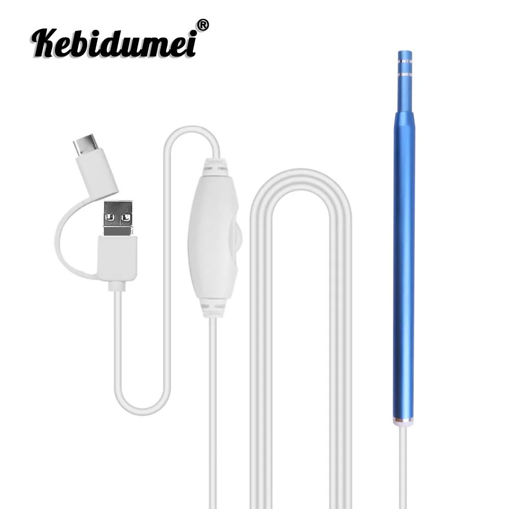 Kebidumei-otoscopio de limpieza de orejas Wifi 3 en 1, otoscopio médico tipo C, 6 LED, herramienta para recoger orejas, 5,5mm, cámara Visual