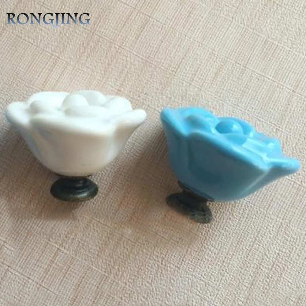Rose ceramic cabinet knob 1