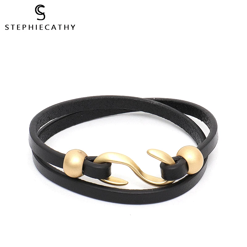 

SC Lady Genuine Italian Leather Women Accessories Bracelet Buckle Belt Vintage Retro Casual Style Double Round Cow Leather