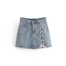 Популярные звезды 58-9002 Европейская и американская мода Windside джинсы с резинкой юбки