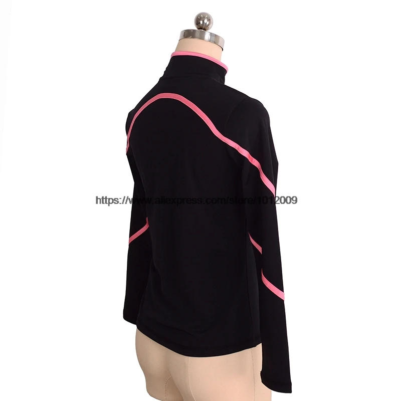 Подгонянная куртка для фигурного катания на молнии топы для девочек женщин тренировочный соревнования Patinaje Ледовое катание теплый флис гимнастический 39