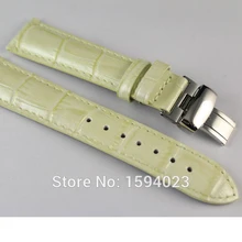 18 мм(Buckle16mm) T086207 T086208A высокое качество Серебряная Бабочка Пряжка+ бежевого цвета из натуральной Кожаные пальто краски ремешки для часов