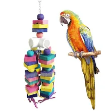 Лестница большой, средних и малых попугай Цвет строительные блоки игрушка для прикуса Цвет ful укус лестнице строку любимая игрушка Популярные