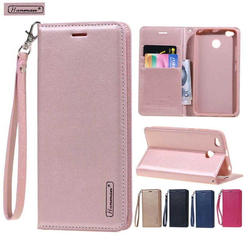 

Hanman Minor Flip Leather Case For Samsung Galaxy Note 8 9 10 Business Hang Rope Series Wallet Card Slot Stand Case Cover