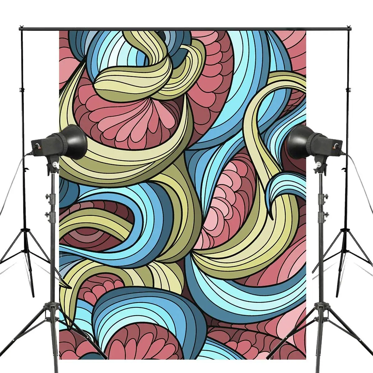 

3D Stereoscopic Photography Background Colorful Stripes Abstract Backdrop Photo Studio Backdrop Wall 5x7ft